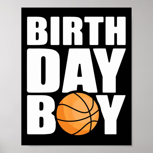Birthday Boy Bysketbyll Theme Party Future Byskett Poster (Vorne)