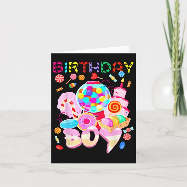 Birthday Boy Candy Land Candy Crew Sweet Birthday Karte (Vorderseite)