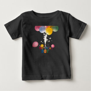 Birthday Boy Colorful Baby T - Shirt mit Balloons