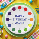 Birthday Boy Colorful Lollipop Kids Paper Plate Pappteller<br><div class="desc">Was für eine bessere Möglichkeit,  um Ihre Geburtstagsparty mit diesen glänzenden,  lollipop-gekleideten Tellern zu genießen. Fügen Sie einfach Ihren Geburtsnamen (oder Mädchenname) hinzu</div>