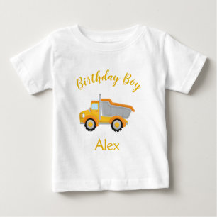 Birthday Boy Construction Truck Baby T-shirt