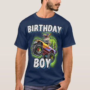 Birthday Boy Dinosaur Monster Truck Matching Famil T-Shirt