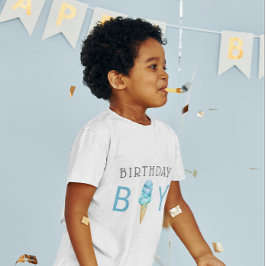 Birthday Boy Ice Cream Name Age Kleinkind T-shirt