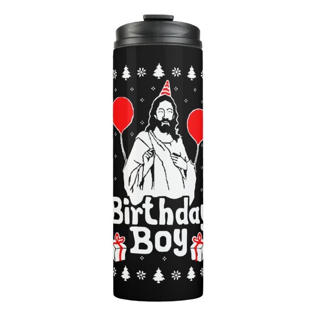 Birthday Boy Jesus Christmas Thermosbecher (Vorderseite)