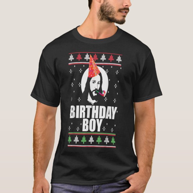BIRTHDAY BOY JESUS Funny Ugly Christmas Sweater De T-Shirt (Vorderseite)