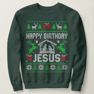 Birthday Boy Jesus Funny Ugly Weihnachten Sweatshirt