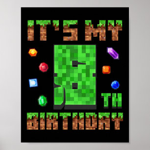 Birthday Boy Kids Es ist mein 8. Geburtstags Gamer Poster