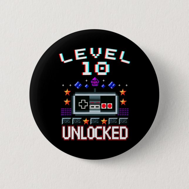 Birthday Boy Level 10 Entsperrte Funny Video Game  Button (Vorderseite)