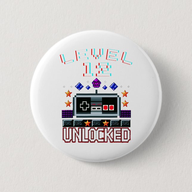 Birthday Boy Level 12 Entsperrte Funny Video Game  Button (Vorderseite)