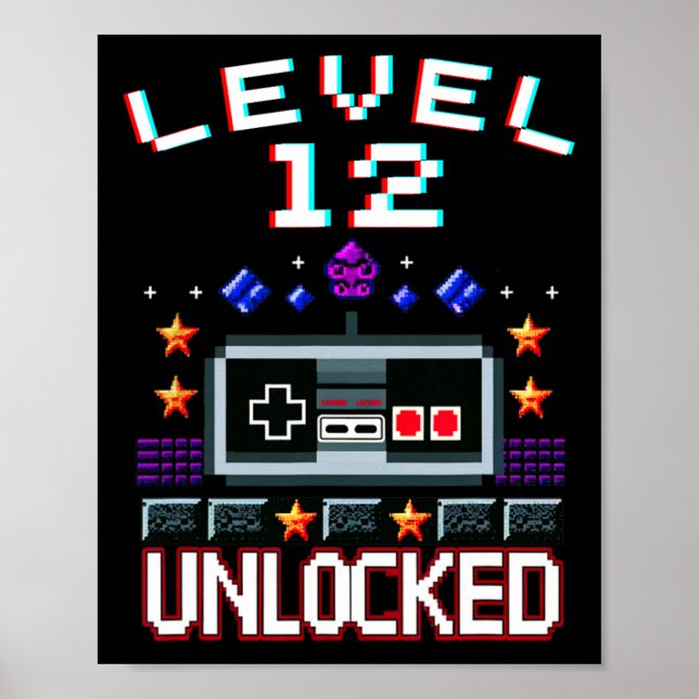 Birthday Boy Level 12 Entsperrte Funny Video Game  Poster (Vorne)