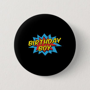 Birthday Boy Niedlich Kids Superhero Matching Comi Button