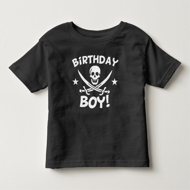 Birthday Boy Pirate Skull Kleinkind T-shirt (Vorderseite)