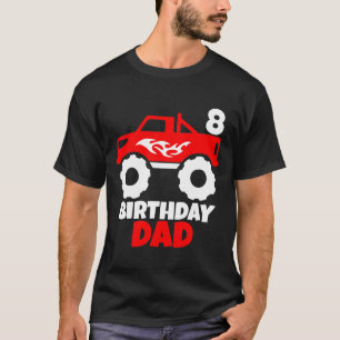 Birthday Boy Red Monster Truck Matching Vater Blac T-Shirt