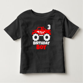 Birthday Boy Red Monster Truck mit Age Black Kleinkind T-shirt