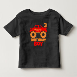 Birthday Boy Red Monster Truck mit Age Orange Kleinkind T-shirt