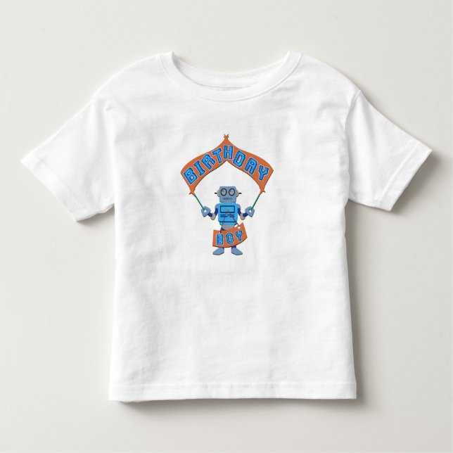 Birthday Boy Robot Kleinkind T-shirt (Vorderseite)
