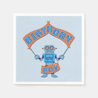 Birthday Boy Robot Serviette