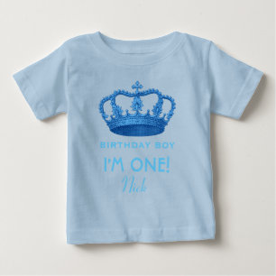 Birthday Boy Royal Prince Crown Ein Jahr alt V079 Baby T-shirt