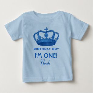 Birthday Boy Royal Prince Crown Ein Jahr alt V07N Baby T-shirt