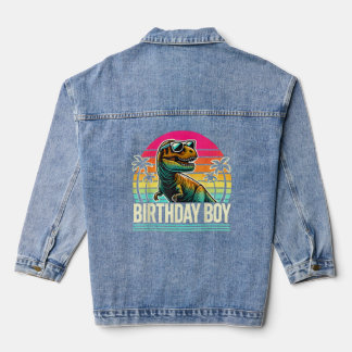 Birthday Boy T-Rex Retro Sunset Coole Vintage Tri- Jeansjacke
