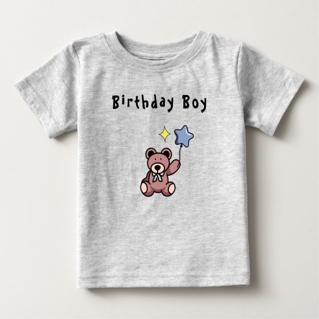 Birthday Boy Teddy Bear Baby T-shirt (Vorderseite)