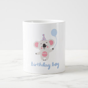 Birthday Boy Teddy Bear Holding a Balloon Jumbo-Tasse