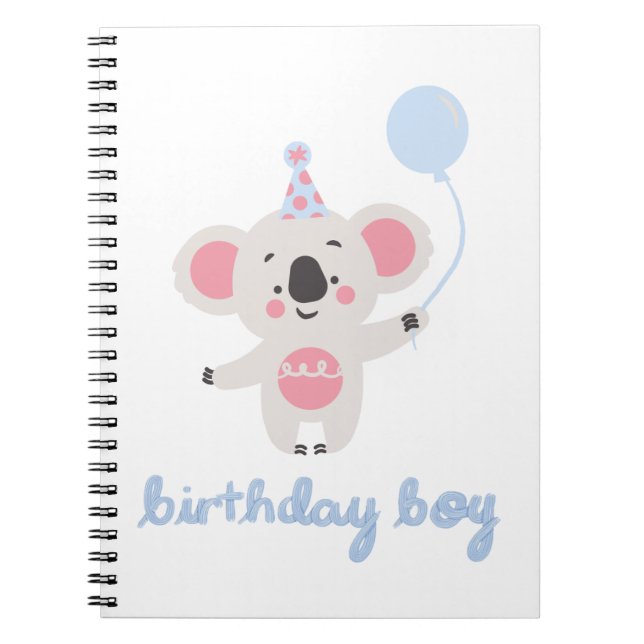 Birthday Boy Teddy Bear Holding a Balloon Notizblock (Vorderseite)