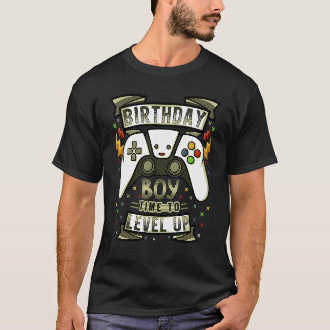 Birthday Boy Time to Level Up Video Game Birthday  T-Shirt (Vorderseite)
