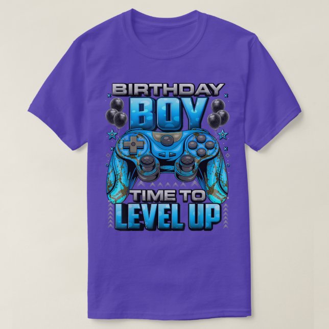 Birthday Boy Time to Level Up Video Gamer Birthda T-Shirt (Design vorne)