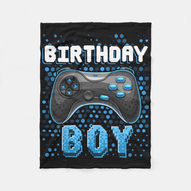 Birthday Boy Video Game Controller Birthday Gamer Fleecedecke (Vorderseite)