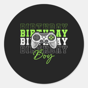 Birthday Boy Video Game Geburtstagsparty für Boys Runder Aufkleber