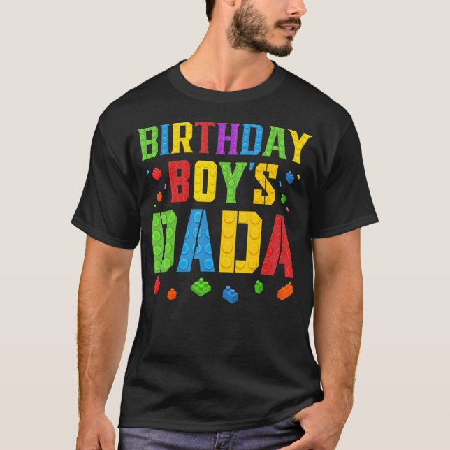 Birthday Boy's Dada Blocks Master Builder Brick Bu T-Shirt (Vorderseite)