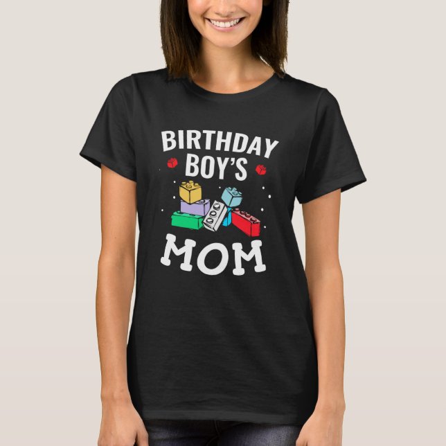 Birthday Boy's Mom Building Blocks  3 T-Shirt (Vorderseite)