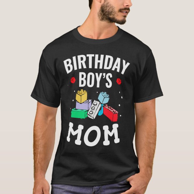 Birthday Boy's Mom Building Blocks  4 T-Shirt (Vorderseite)
