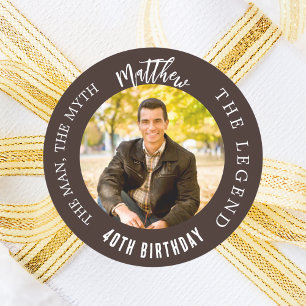 Birthday braunes Foto Mythos Legende Runder Aufkleber