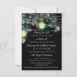 Birthday Brautparty Light Jar Black Pink Einladung