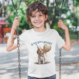 Birthday Brother Beagle Dog Ballon Custom Tri-Blend Shirt