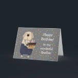 Birthday Brother Cute Dog Watercolor Card Karte<br><div class="desc">Birthday Brother Cute Dog Watercolor Cartoon Animal Art. Let him know how much you love and appreciate him</div>