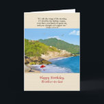 Birthday, Brother-in-law, Beach, Hills, Birds, Oce Karte<br><div class="desc">This beautiful isolated beach is a perfect place to sit and daydream and it makes a colorful birthday greeting card.   Feel free to change the inside verse to suit your needs.</div>