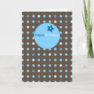Birthday Brown Blue Dots Karte
