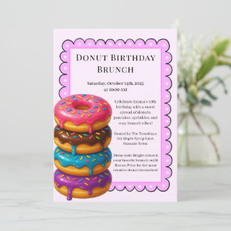 Birthday Brunch Party | Pfannkuchen und Donuts Einladung
