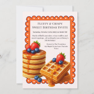 Birthday Brunch Party Waffeln Einladung