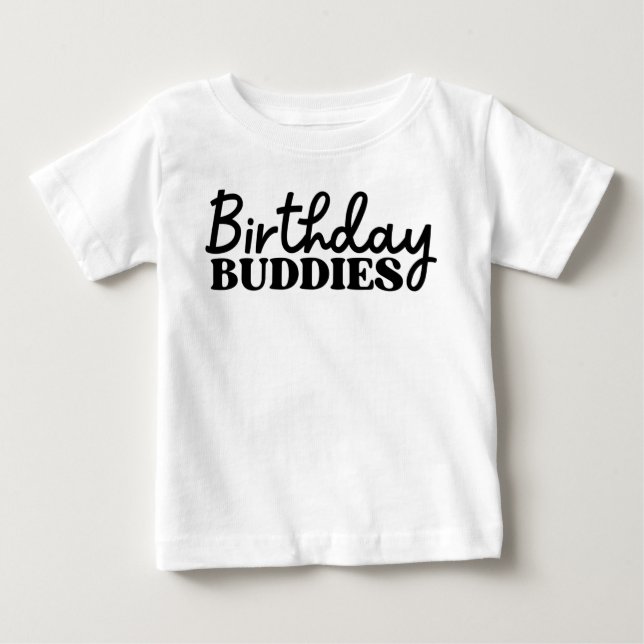 Birthday Buddies Baby T-shirt (Vorderseite)