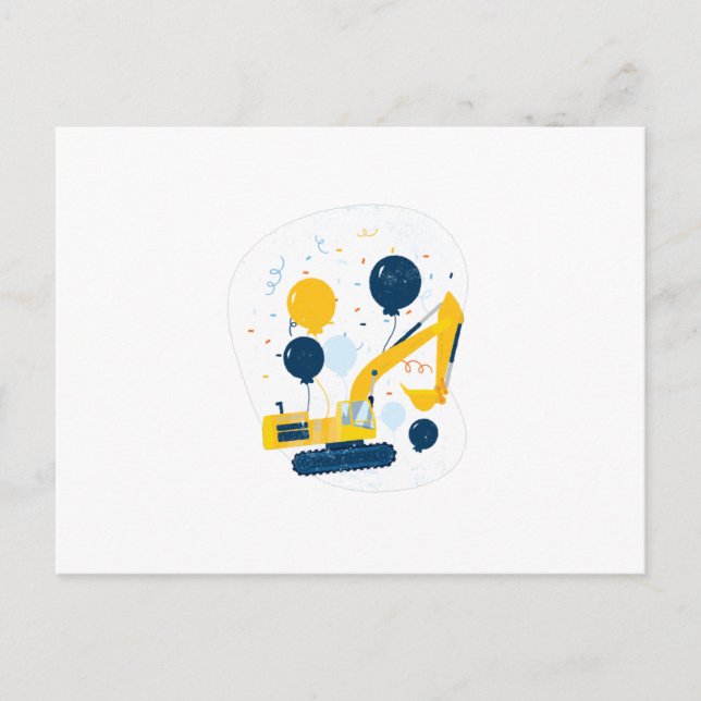 Birthday Bulldozer Postkarte (Vorderseite)