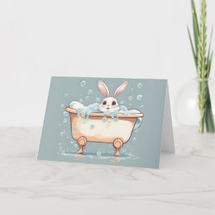 Birthday Bunny in Buble Bath Karte