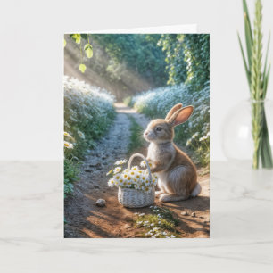 Birthday Bunny mit Daisy Basket Karte