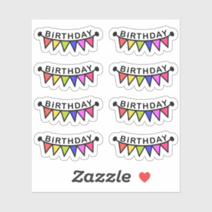 Birthday Bunting Banners Bday Erinnerung Plane Aufkleber