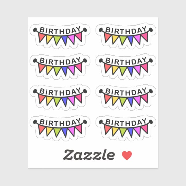 Birthday Bunting Banners Bday Erinnerung Plane Aufkleber (Blatt)