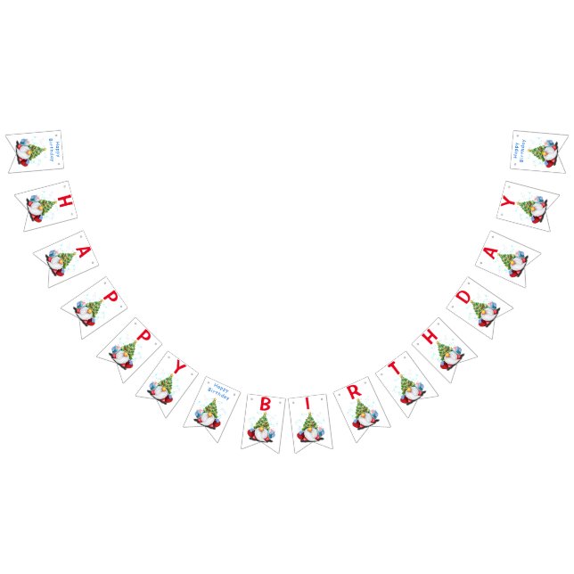 Birthday Bunting Fahnen Weihnachtskörbe mit Gesche Wimpelkette (Alle)