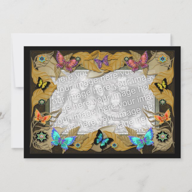 Birthday Butterfly Foto Vorlage Einladung (Vorderseite)